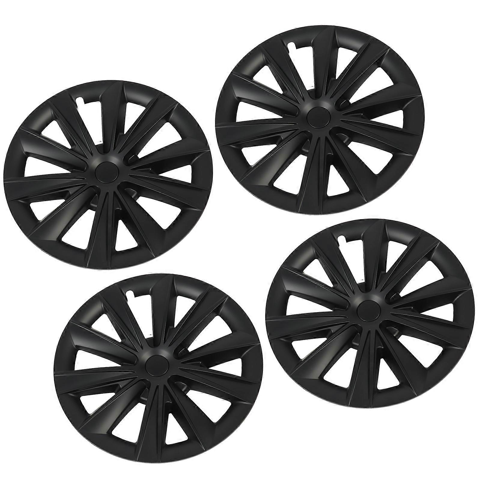 4PCS 18in Matte Black Hubcap Wheel Covers for Model 3 2017-2023