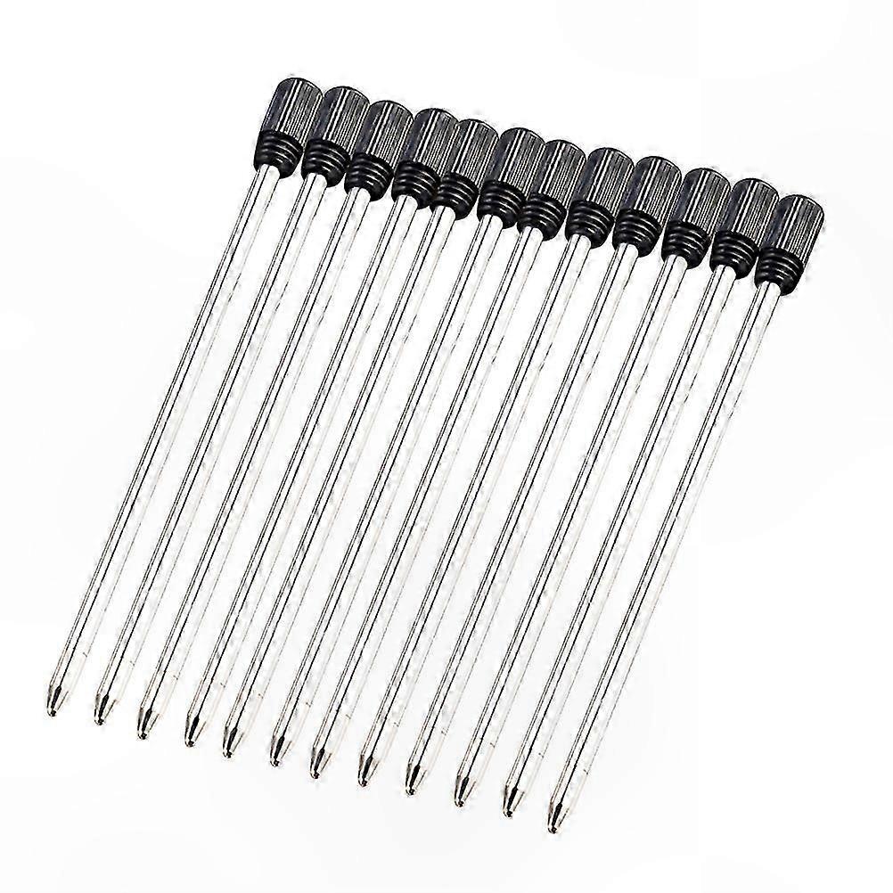Fine Point Black Ink Pen Refills, 12-Pack, 7CM Length, Compatible with Ballpoint Pens