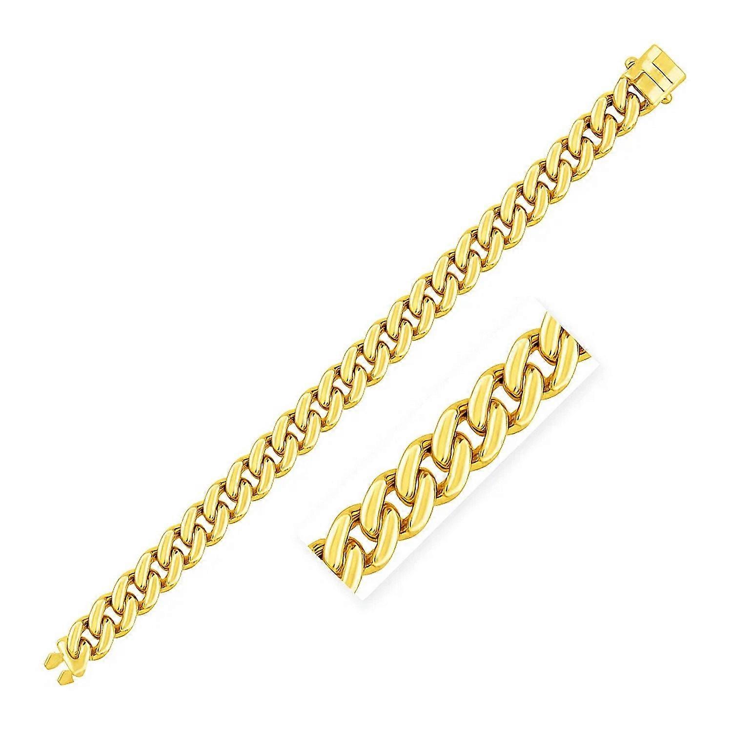 14k Yellow Gold Polished Curb Chain Bracelet