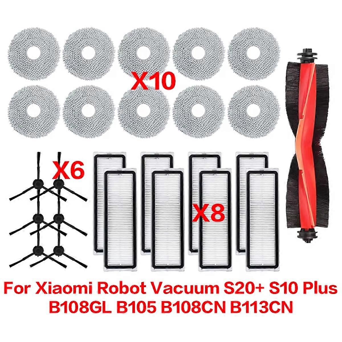 For Robot Vacuum S20+ / S10 Plus / B108GL /B105 /B108CN B113CN Spare Parts Filter Main Side Brush Mop Accessories