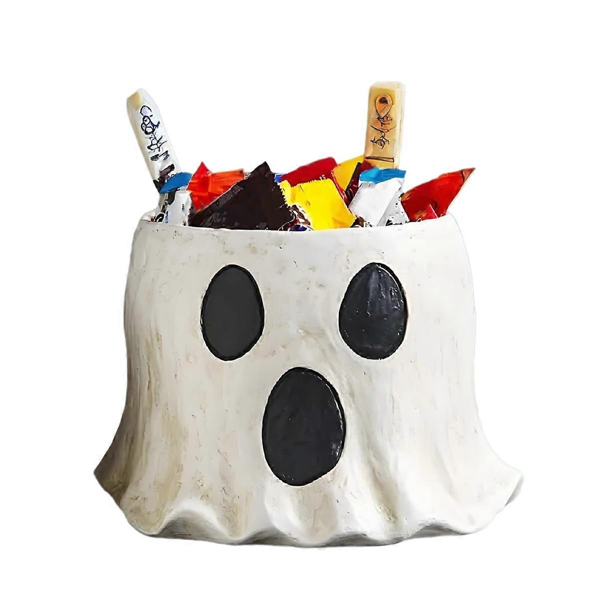 Ghost Bucket Decor, Ghost Planter Pot, Ghost Bucket Vase, Halloween Ghost Bucket, Handmade Halloween Treat Bucket
