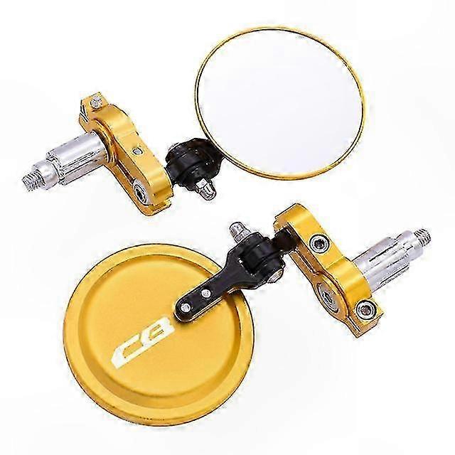 Universal 3" Round Folding Bar End Side Mirrors for Motorcycles