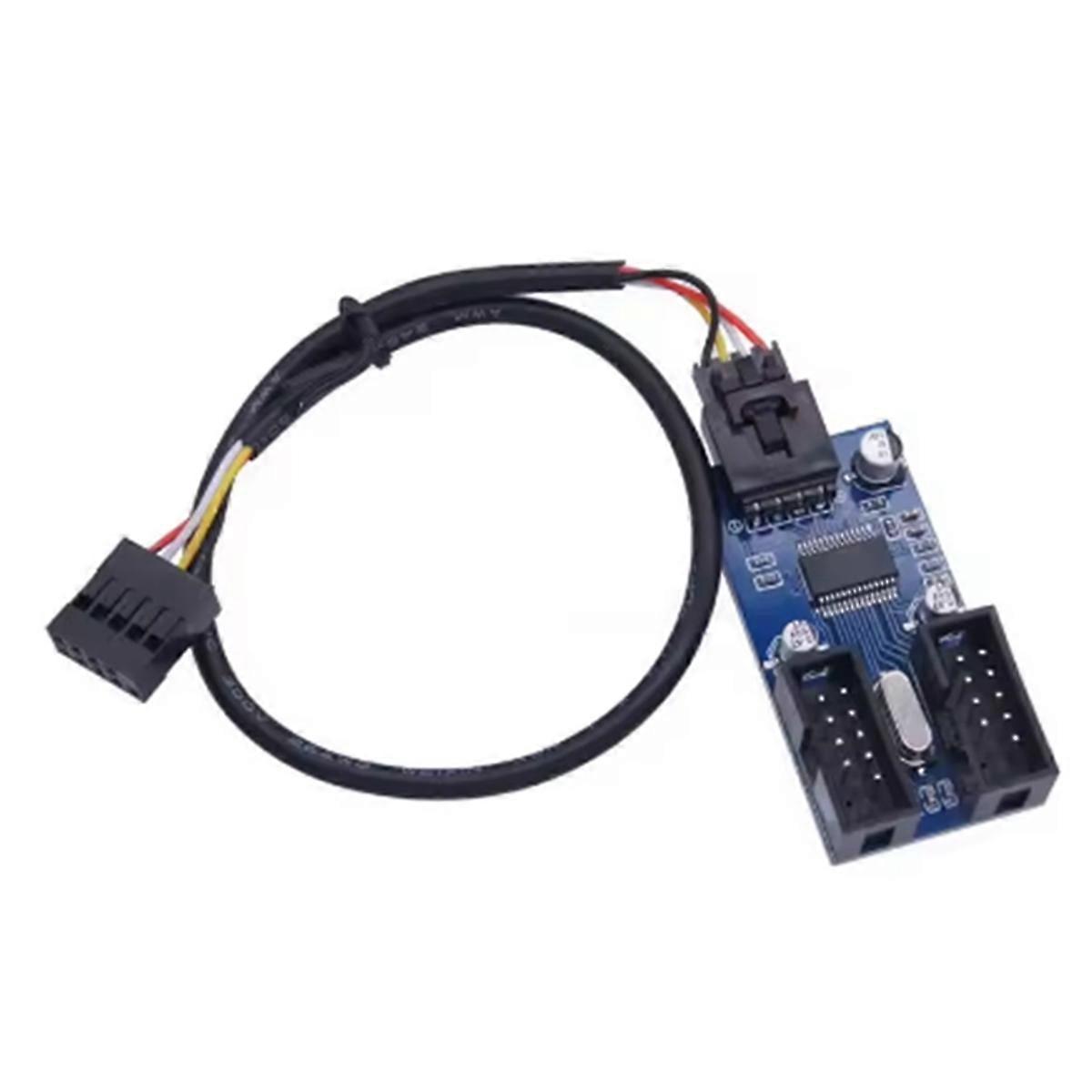 9Pin USB Splitter Motherboard USB Female Interface Header Splitter