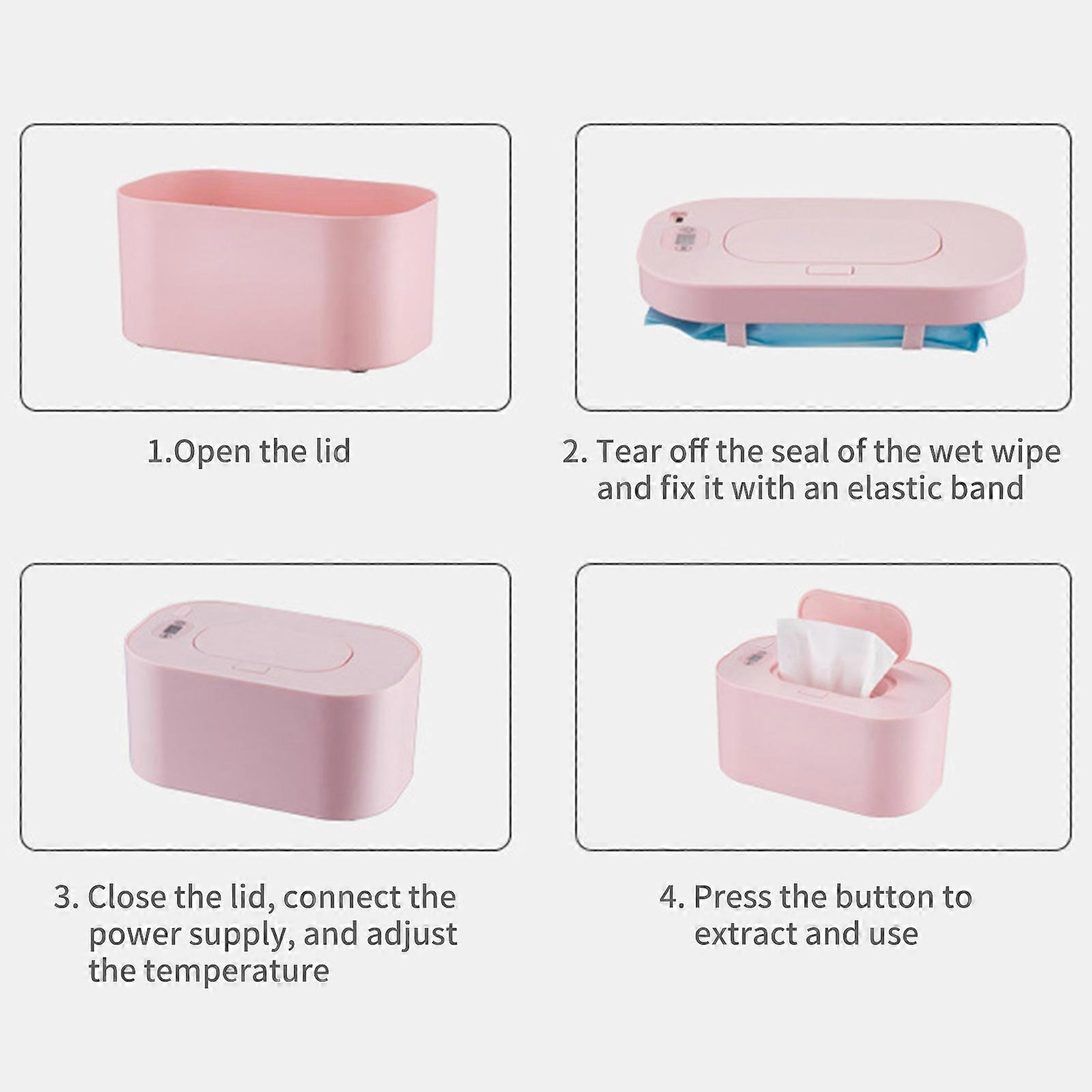 USB Baby Wipes Warmer, 3 Temperature Modes, Diaper Warmer, 10W, Constant Temperature, Large Capacity, Portable, for Home, Car and Travel