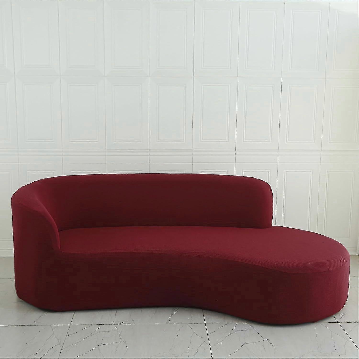 Semi-Circular Curved Sofa Cover, Stretch loveseat Cover Sofa Slipcover Non-Slip