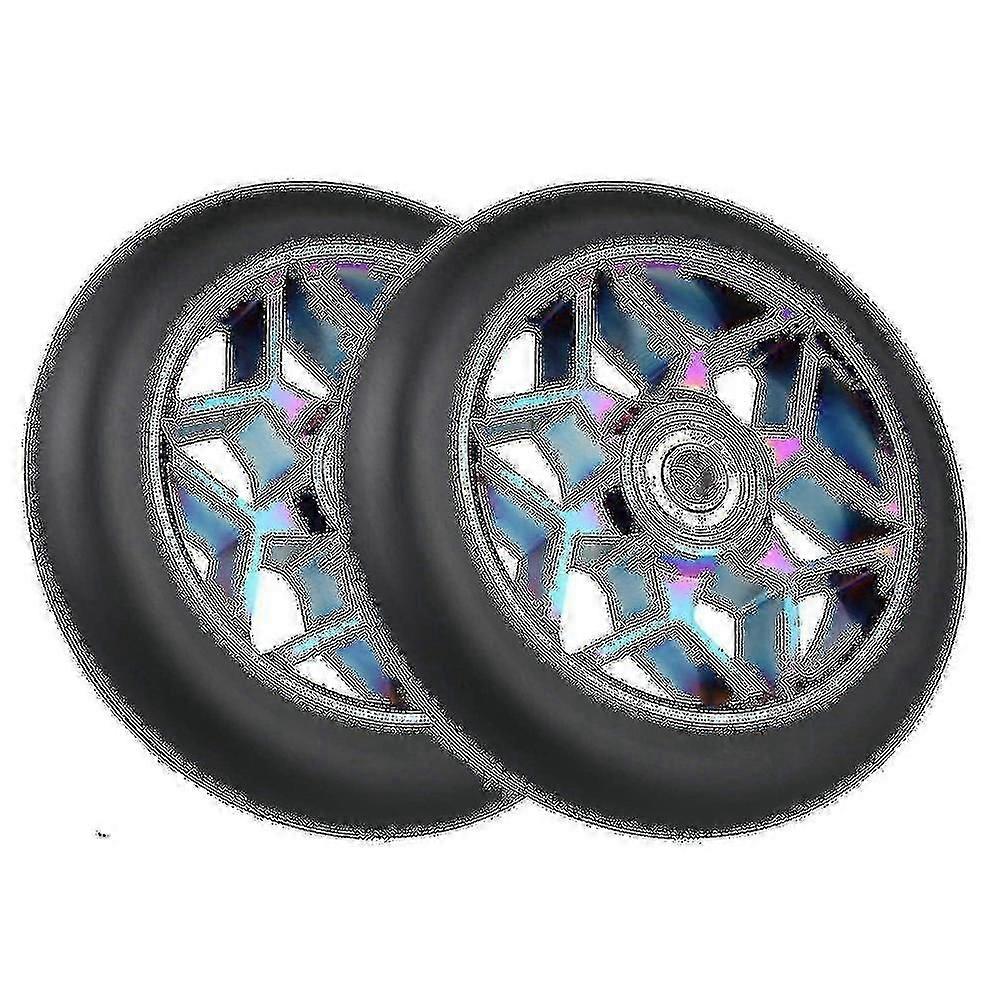 2 قطع 110mm سكوتر عجلات بو عجلات حيلة سميكة مع محامل (أسود)