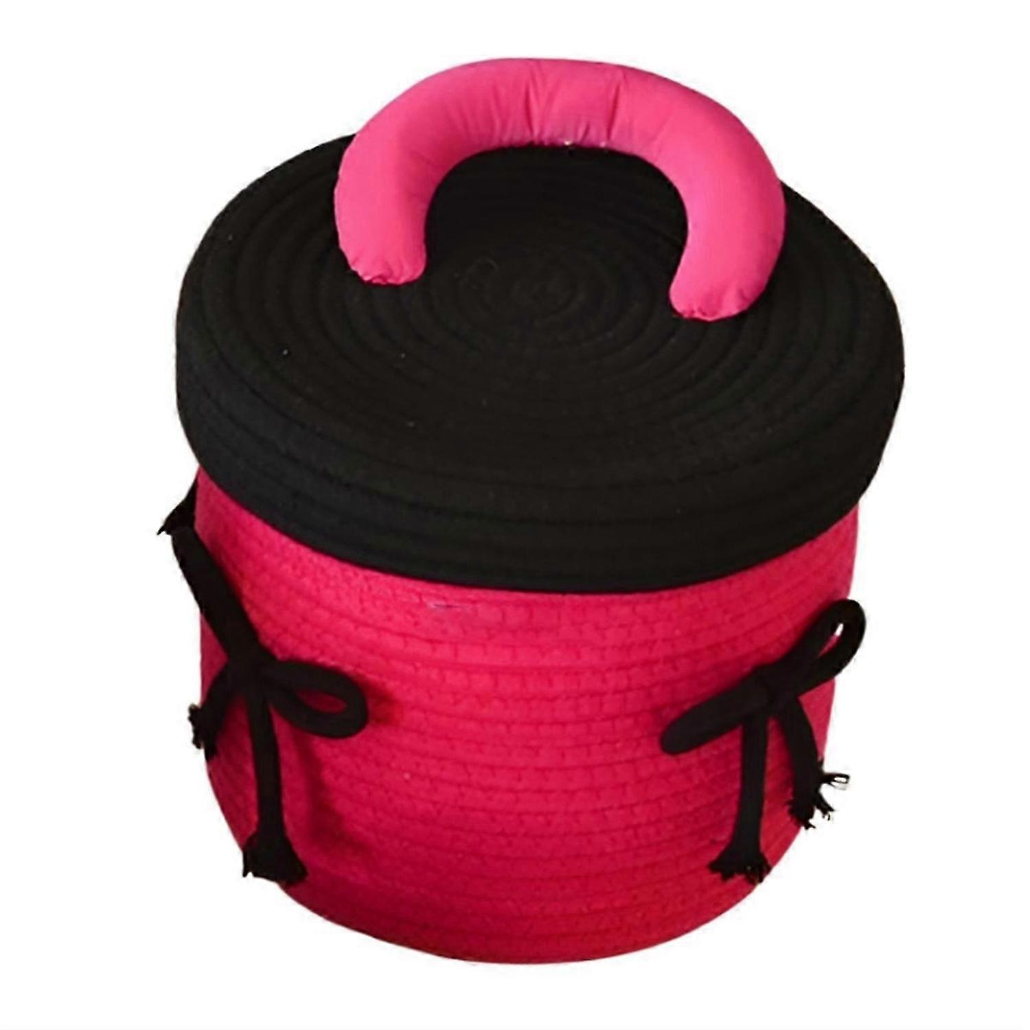 Woven Storage Baskets Desktop Sundries Storage Baskets, Rose Red