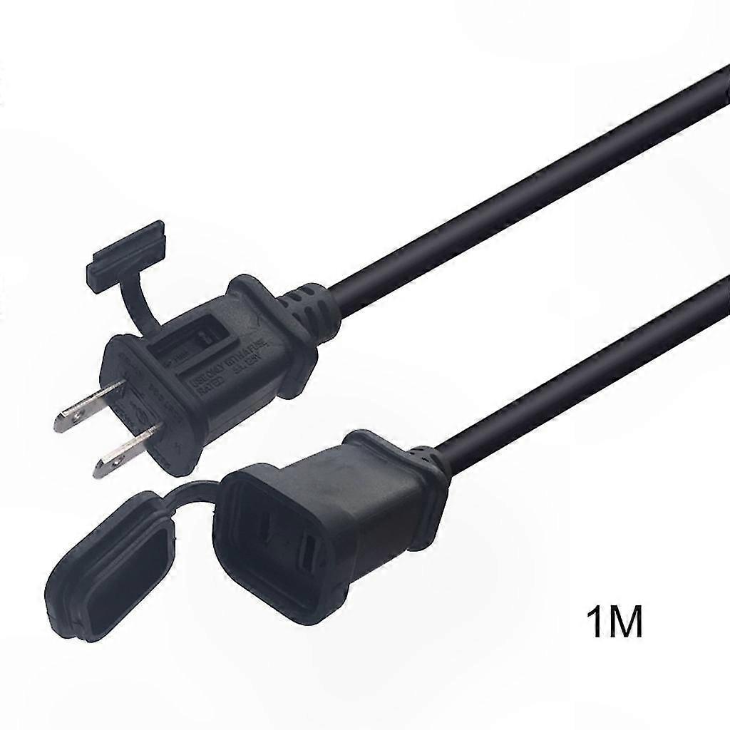 2-Outlet Extension Power Cord with 2-Prong Male to Female Connector, 1-15P to 1-15R Heavy Duty Cable for US Standard Devices