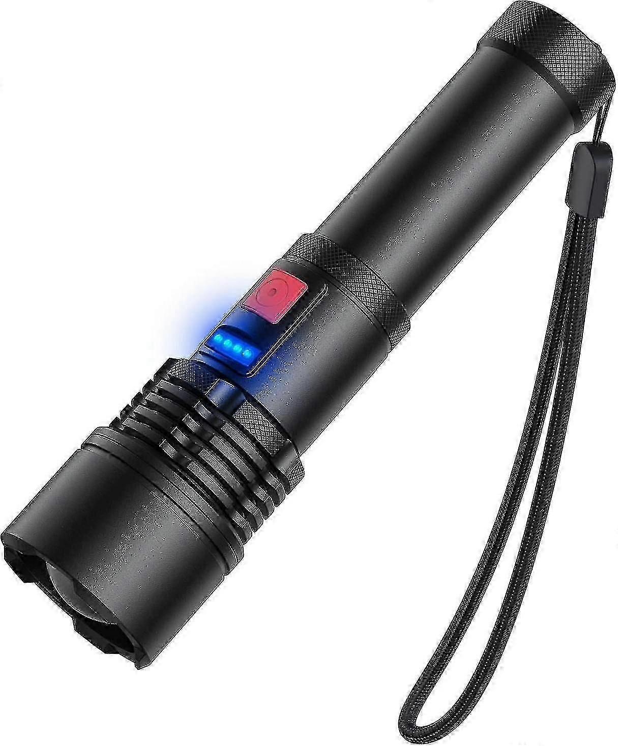 Elekin Rechargeable LED Flashlight with Zoom Function, Waterproof Torch for Camping and Outdoor Use
