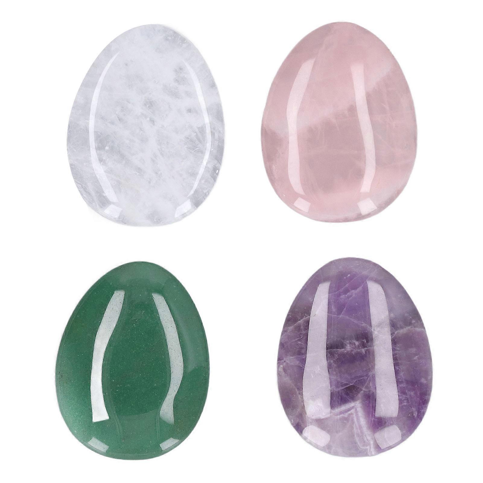 Set of 4 natural stones for anxiety relief, ideal for massage and pressure