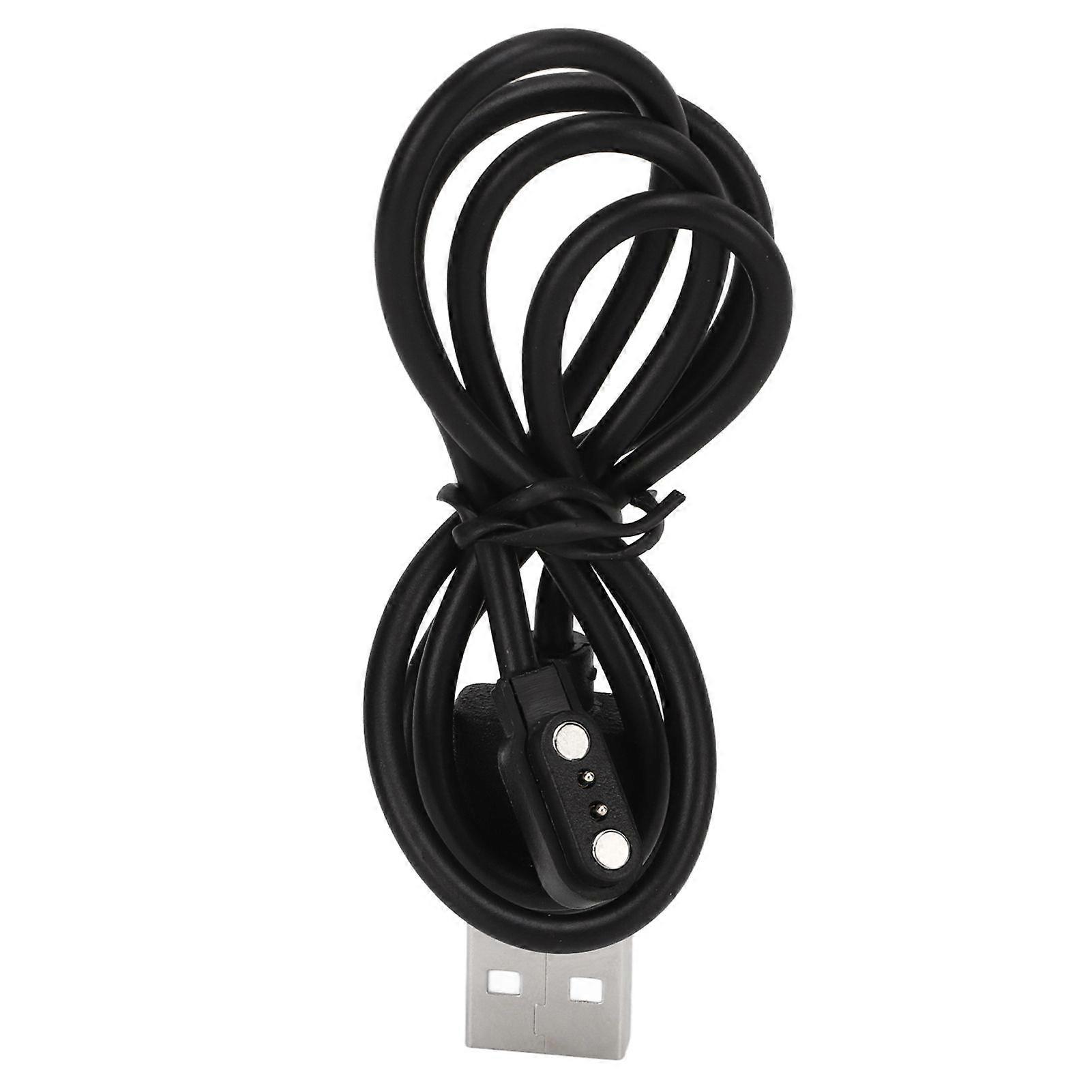 2P Smartwatch Charging Cable Magnetic Watch Charger Replacement USB Data Cable Black 2.5mm/0.1in 8mm/0.3in