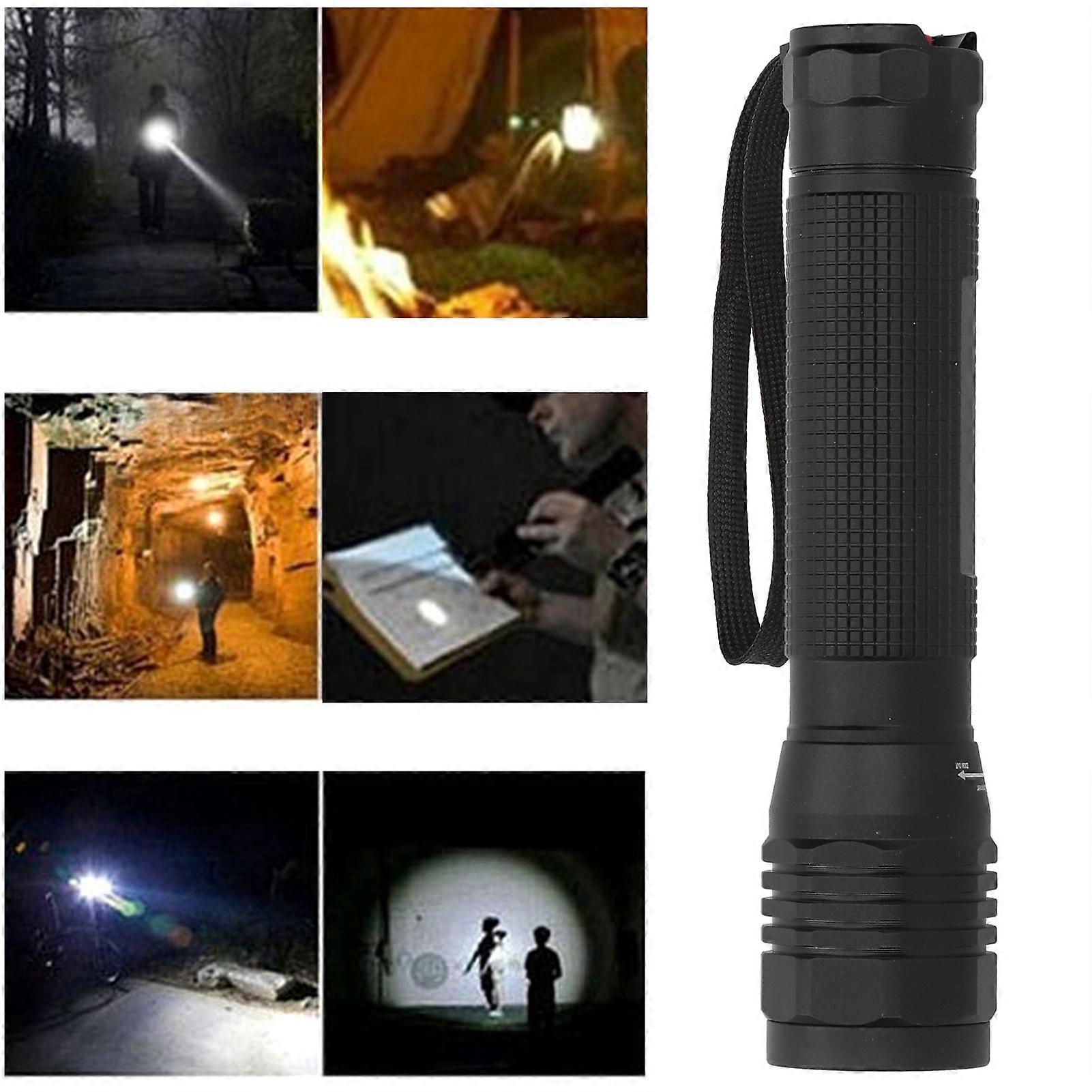 Bright P8 LED Flashlight 500lm, Zoomable, IPX5 Waterproof Torch