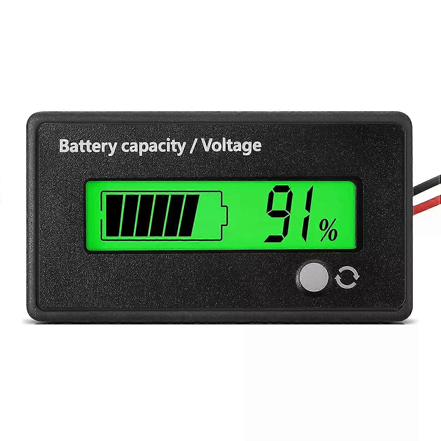 DC 12V 24V 36V 48V 60V 72V Golf Cart Battery Gauge with Alarm Front Setting and On/Off Button Battery Capacity Meter Indicator