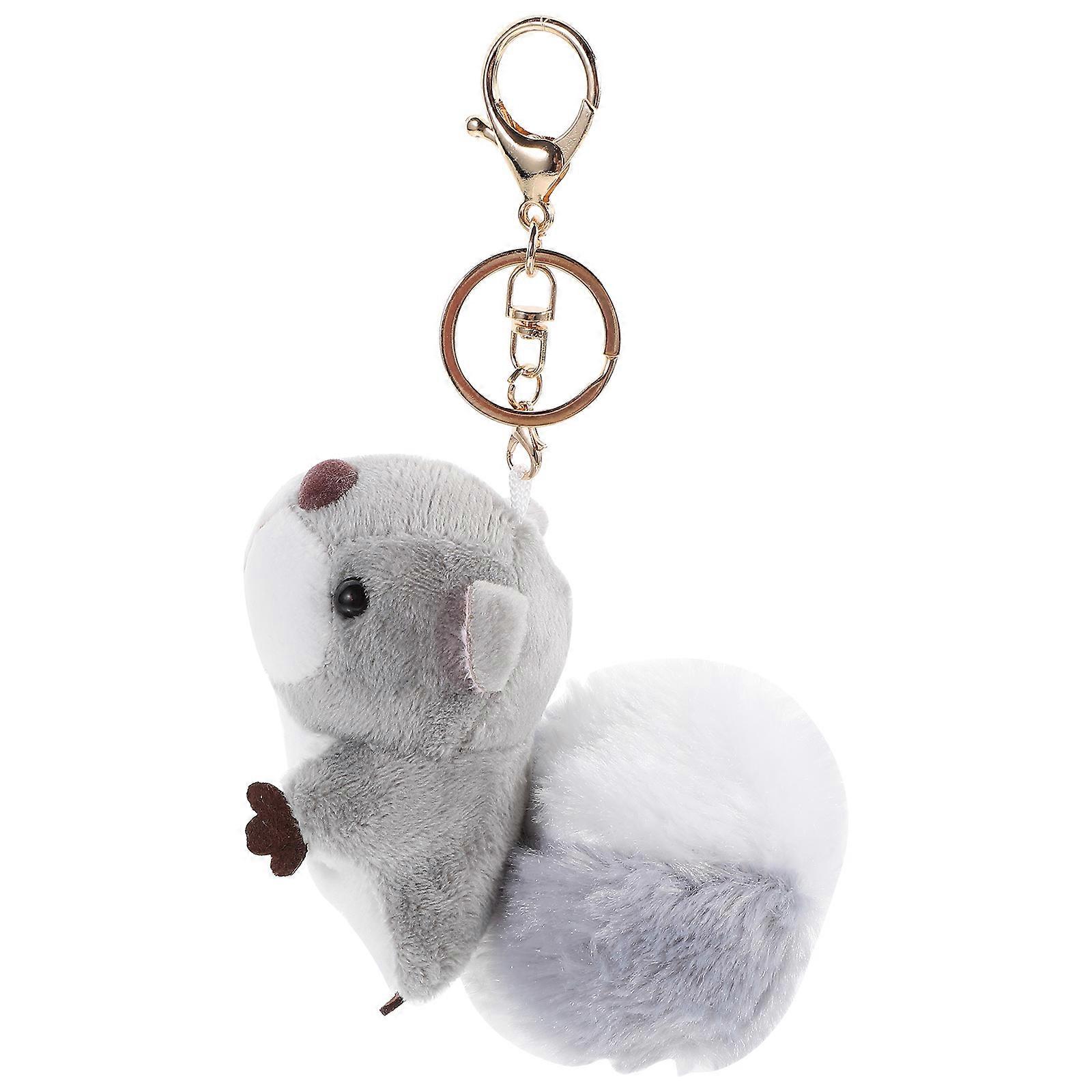 Cartoon Keychain for Key Use 4Pcs Plush Squirrel Bag Hanging Pendant