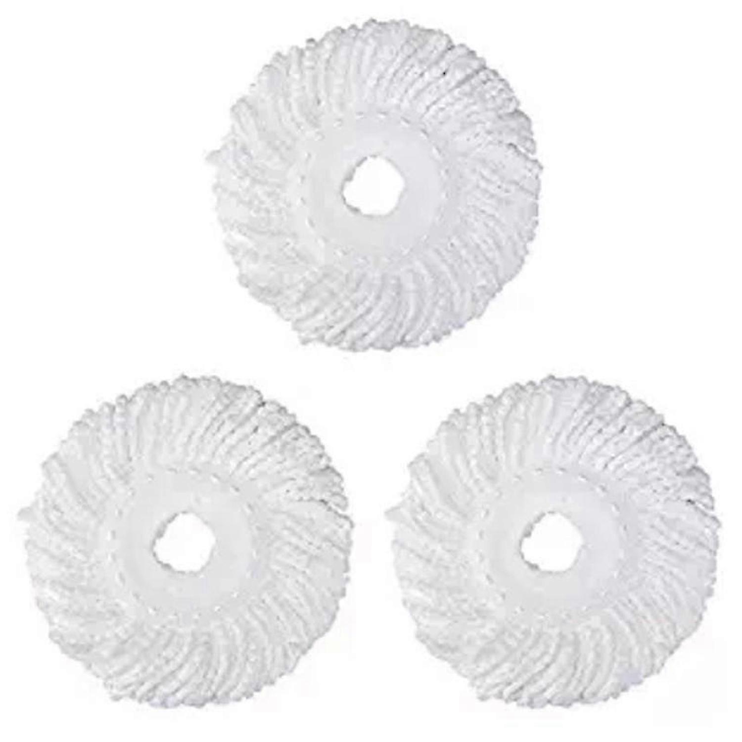 For 360° Magic Mop-Microfiber -Round Shape(White-3 Pack)