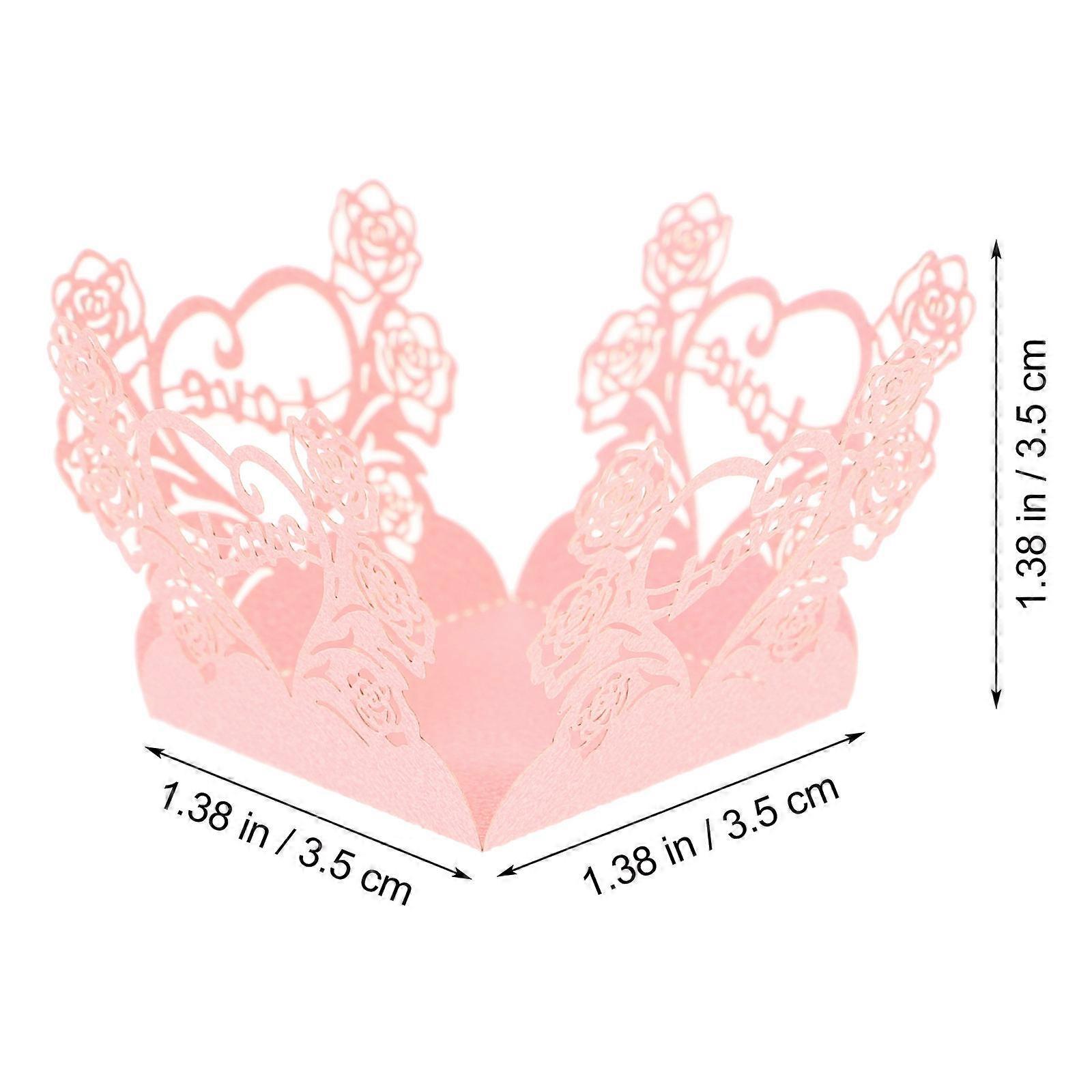 Cupcake Liners Paper Candy Wrappers Women Storage Holder Pink Paper Material Diy Crafts 50Pcs