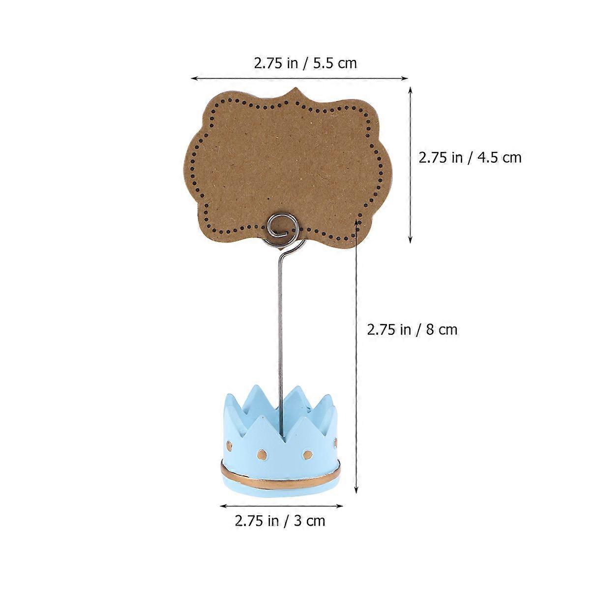 Crown Shape Table Setting Marker For Weddings And Engagement Parties In Blue Color 6Set