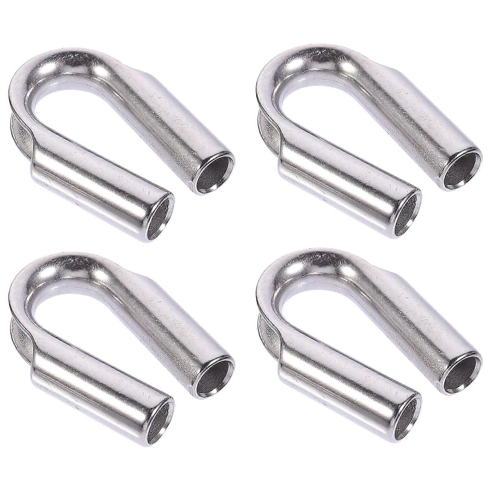 Silver Stainless Cable Clamps for Thimble Rigging 4Pcs Heavy Duty