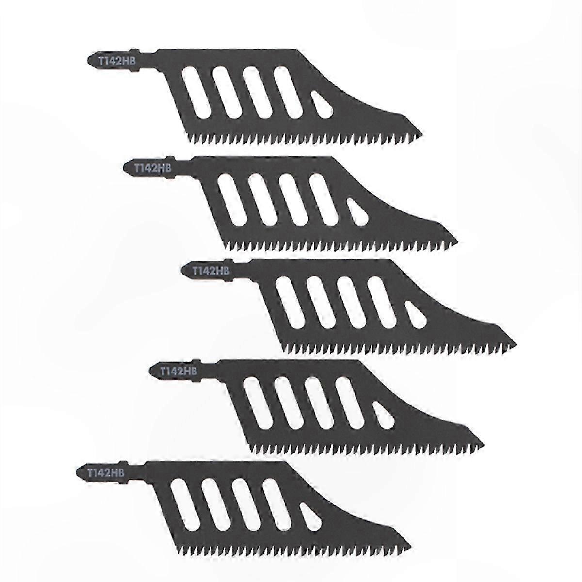 5PCS Curved Jigsaw Blades for Precision Flush Cutting T-Shank Tool Accessory