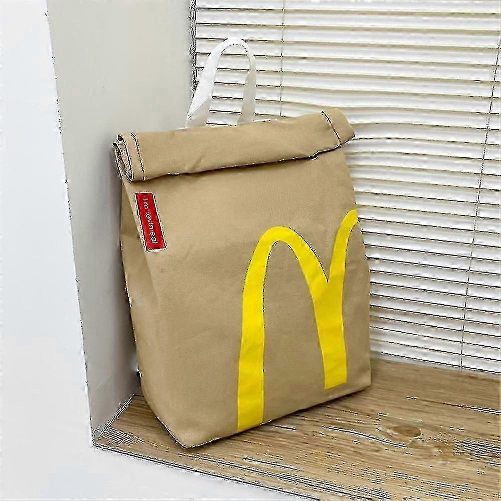 Realistic McDonald's Themed Messenger Bag and Backpack for Fast Food Fans and Students