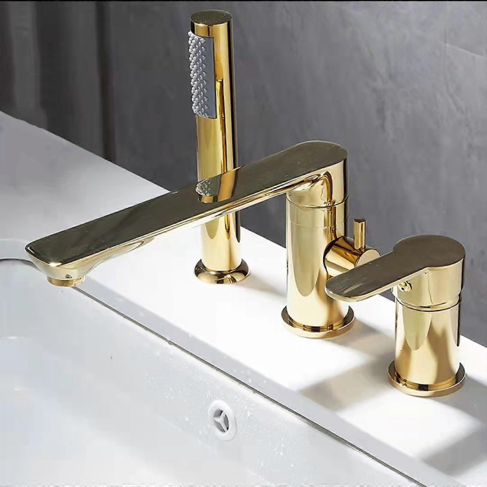 Bath Tub Tap With Shower Attachment, Single Lever Diverter, 360 Degree Rotation Bathtub Faucet, PullOut Sprayer Model D