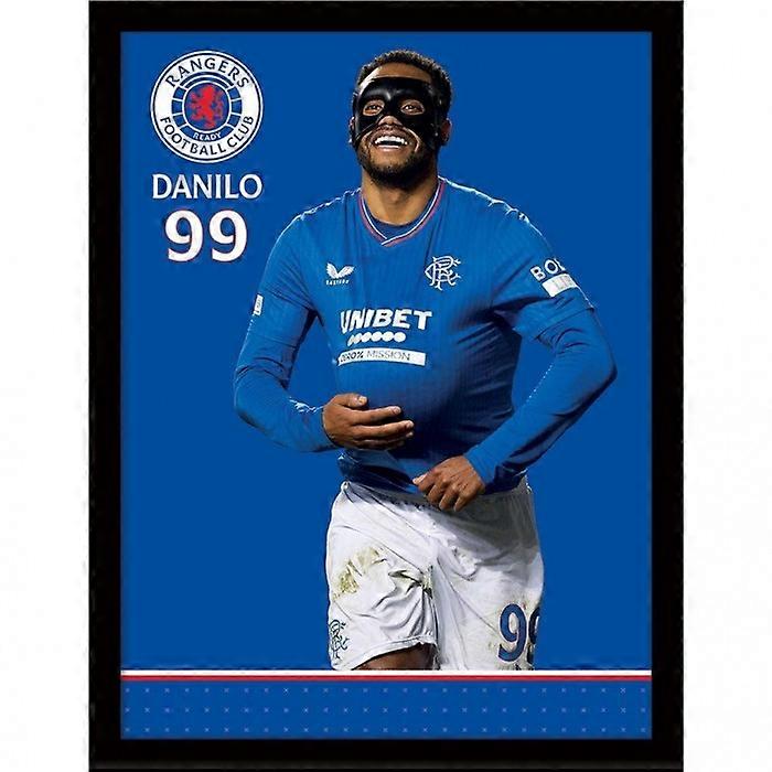 Rangers FC Danilo Mask Framed Poster