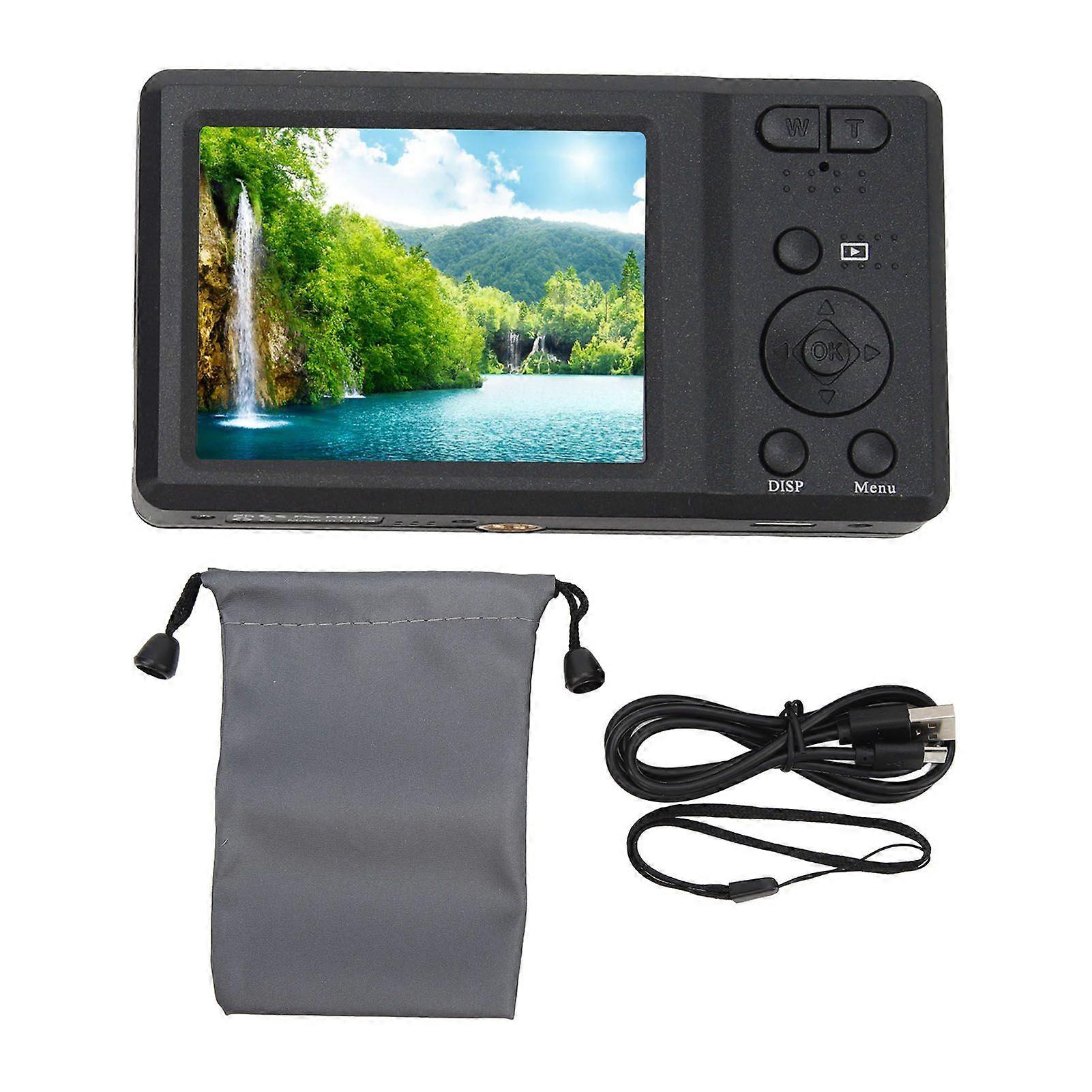 56MP 4K Digital Camera 2.7inch 20X Digital Zoom Autofocus Small Camera with Built In Flash Black