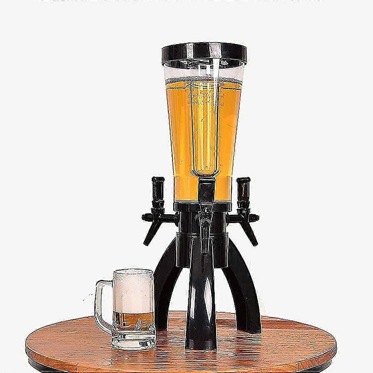 Beer Tower Dispenser with 3 Taps and Freeze Tube, 3L, Easy to Clean