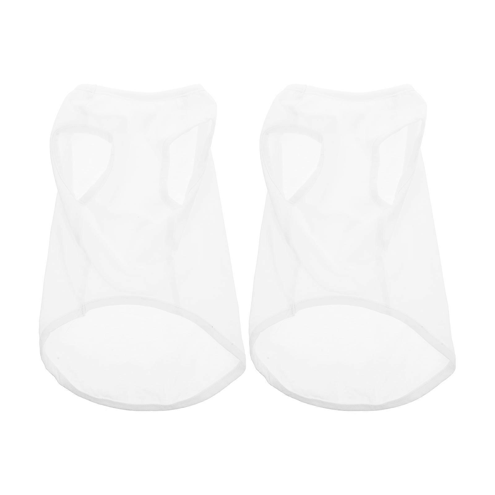 2Pcs Dog Vest Sublimation Blank for Pet Use White Cotton Dog Apparel