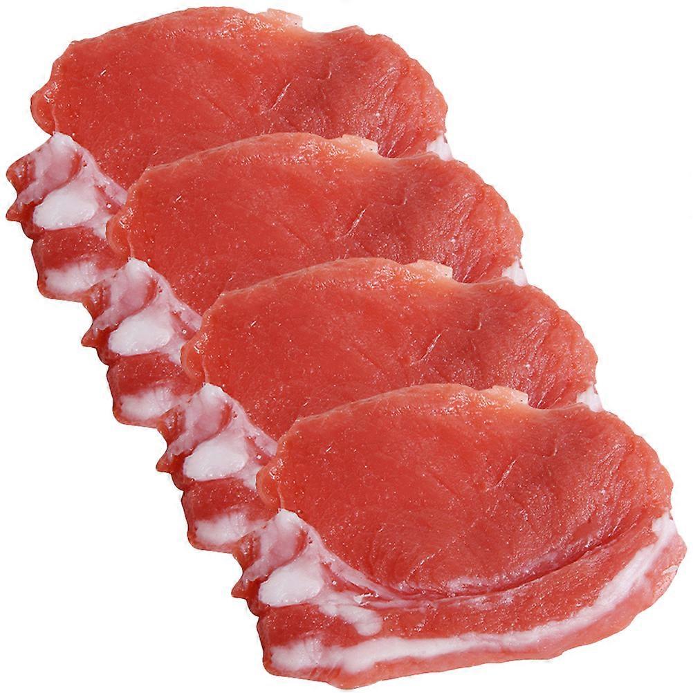Artificial Pork Model Resin Pork Decor for Display 4Pcs Set