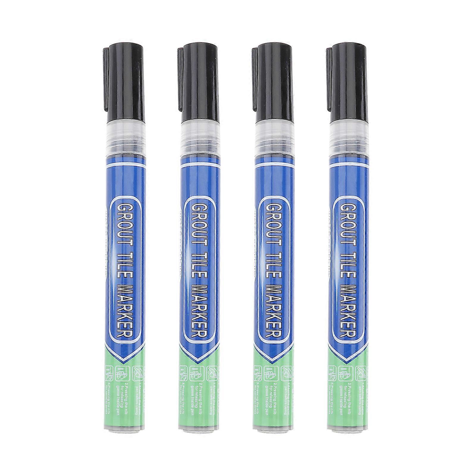 Grout Pen 4Pcs Rejuvenate Grout Restorer For Tile Wall Floor Black Color