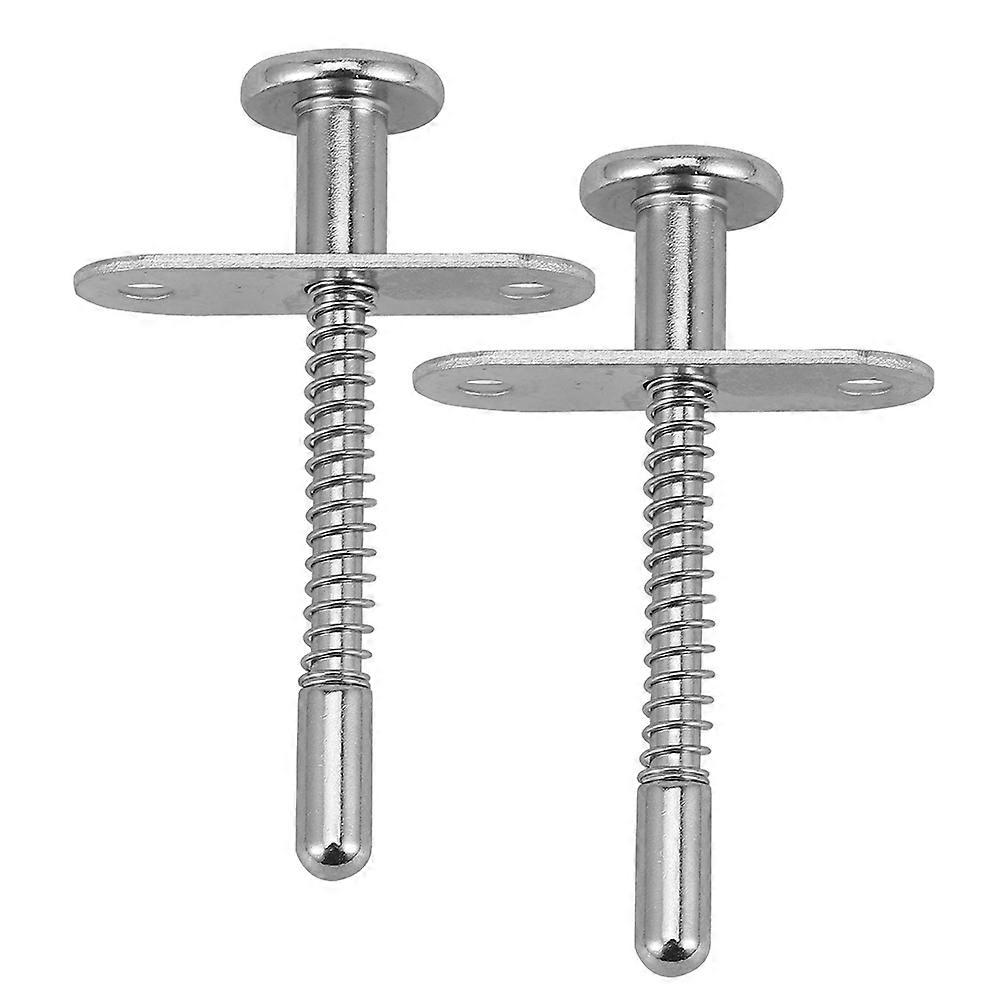 Bed Latch Spring-Loaded Plunger Stability Secure Fastening Silver 5.50X4.50X1.90CM Height Adjustment 2Pcs