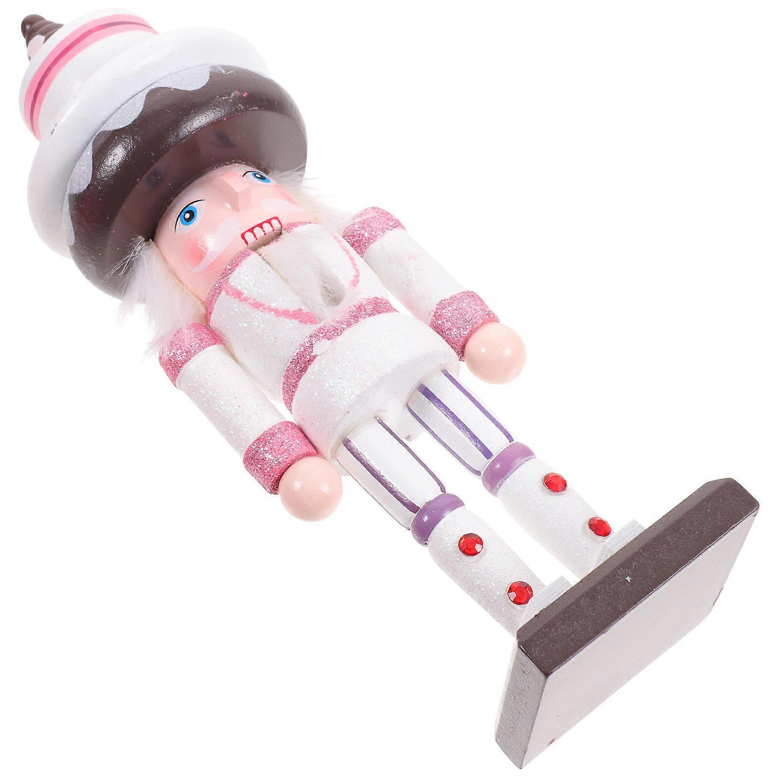 Cake Nutcracker Puppet Toy for Festivals and Weddings 6x7.5x25cm Pink 2Pcs