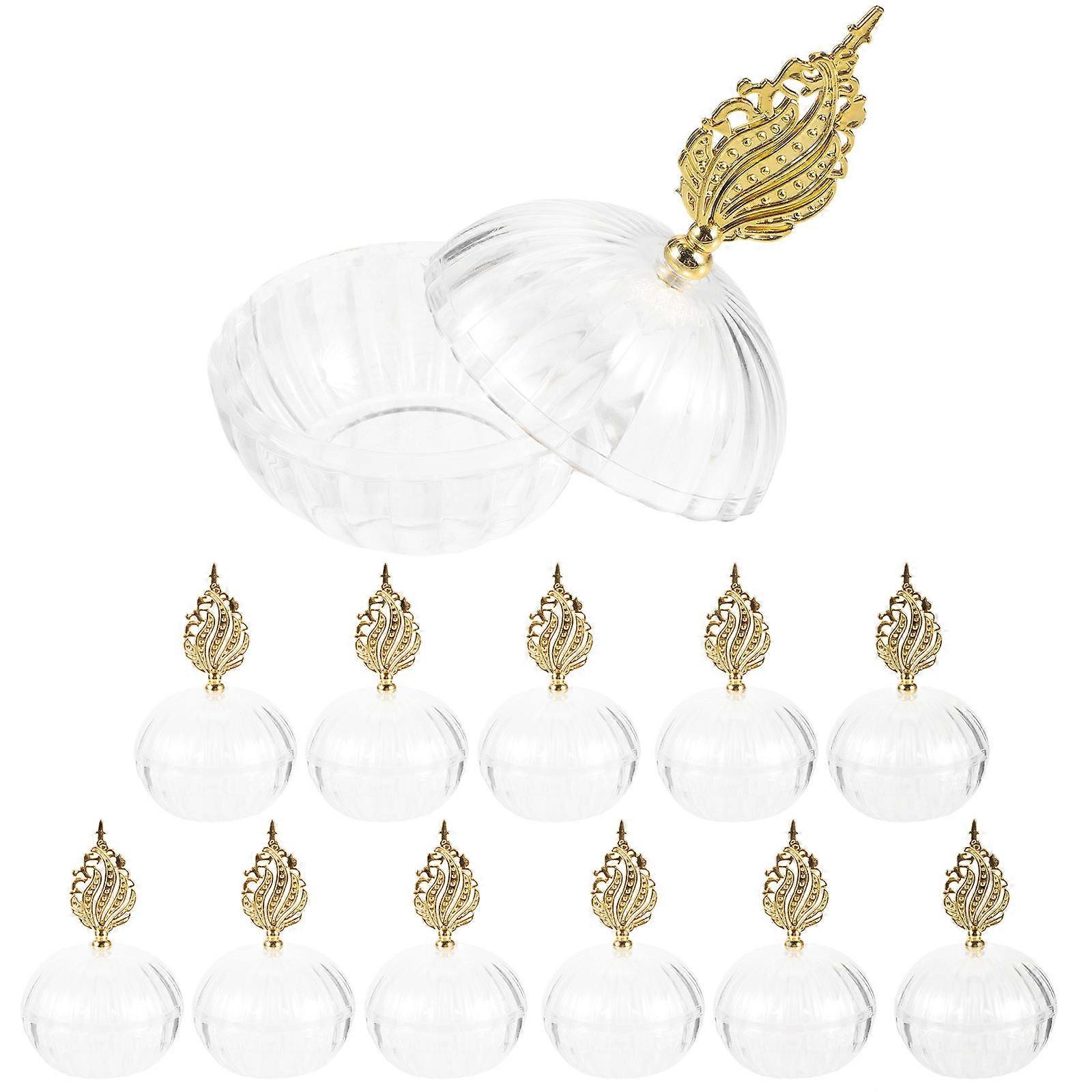 Clear Boxes for Favors 12Pcs Golden Plastic Favor Boxes with Versatile Storage for Storage Use
