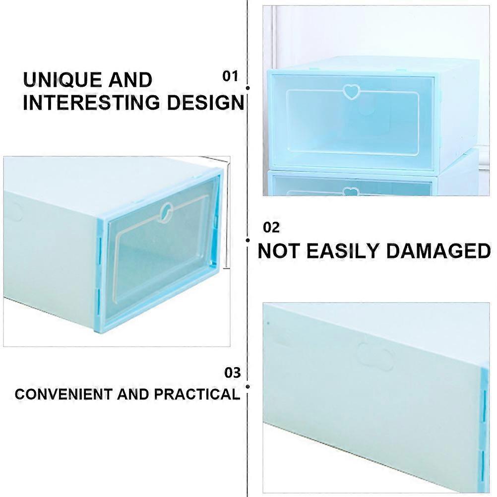 Clear Shoe Boxes Creative Shoe Storage Plastic Shoes To Clean Transparent Visual Window 6Set