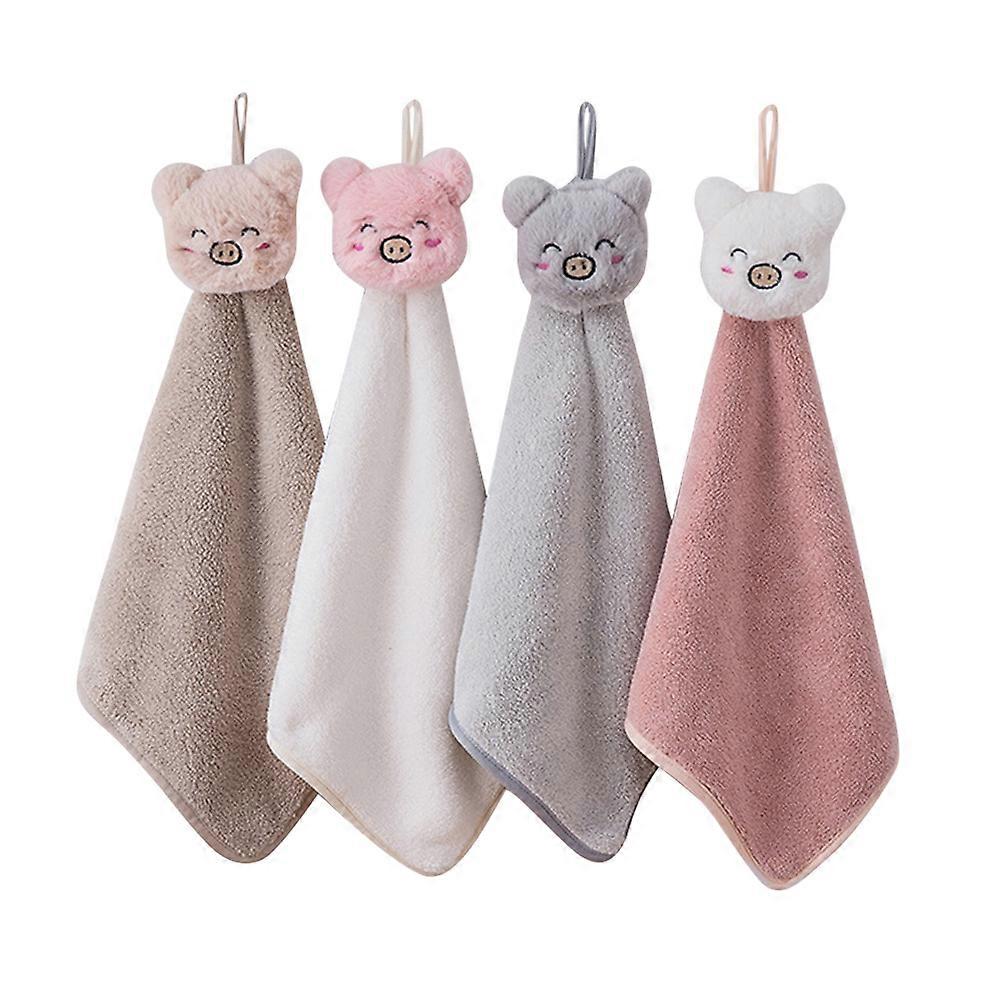 Mixed Color Hand Towel Dish Drying Cleaning Lanyard Design For Office Use 4Pcs