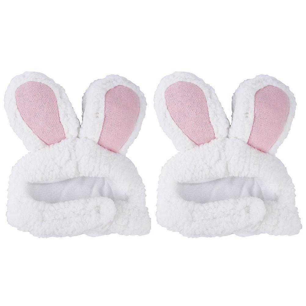 Cat Winter Hat Plush Rabbit Ears for Warmth Pet Use 2Pcs