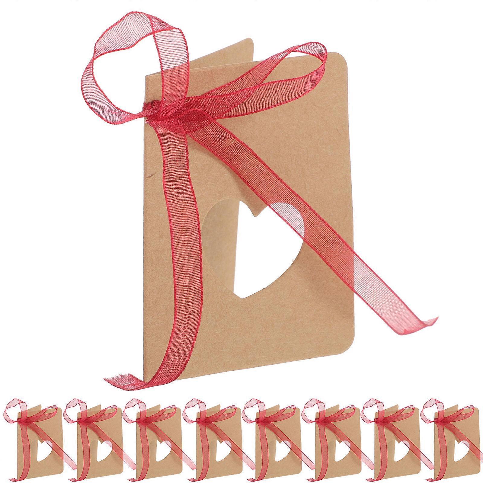 Writing Tag Kraft Paper Tag with Hollow Heart Shape 250Pcs Red Rope