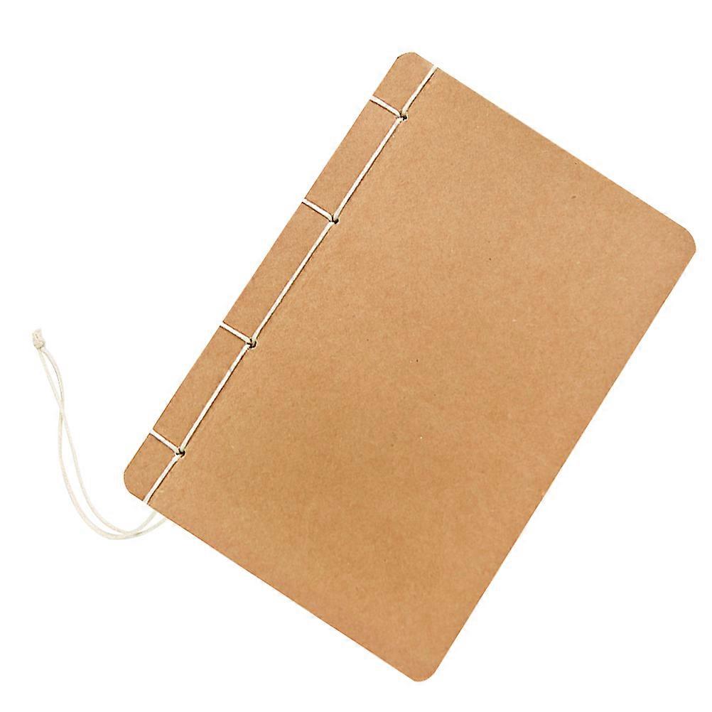 3Pcs Retro Notebook Blank Inside Pages Handmade Organization Tool for Travel Poetry Writing Light Brown Color DIY Sketching