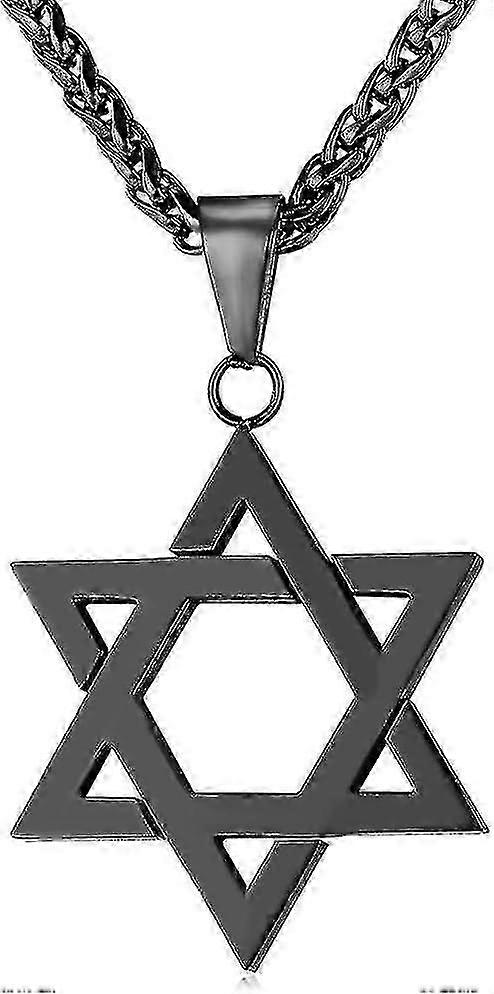 Erkekler için Davut Yıldızı Kolye 18 K Altın Kaplama Hexagram Magen David Kolye Kolye Paslanmaz Çelik Yahudi Takı