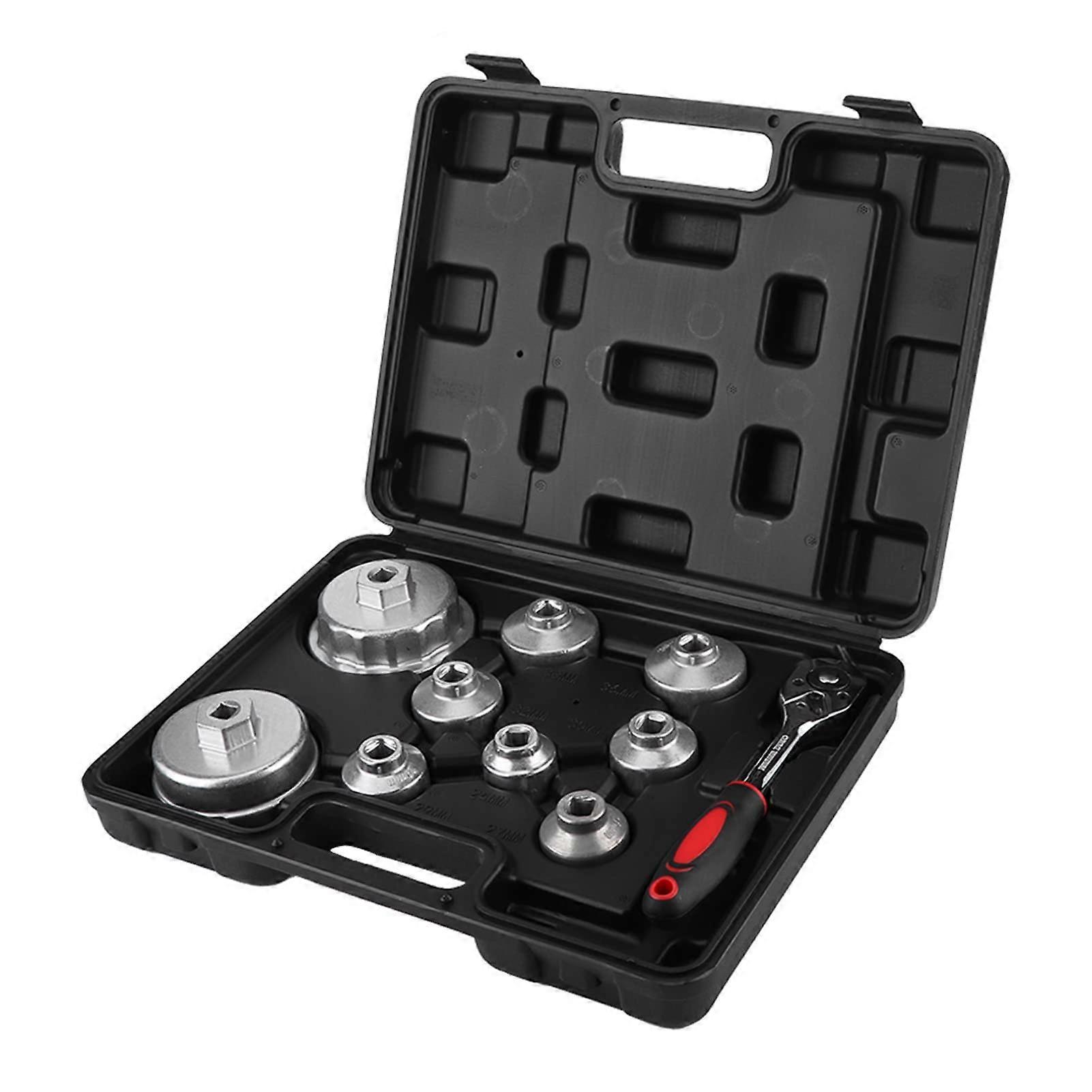 Oil Wrench Socket Remover 10Piece Universal Set With Case For Easy Transportation And Storage
