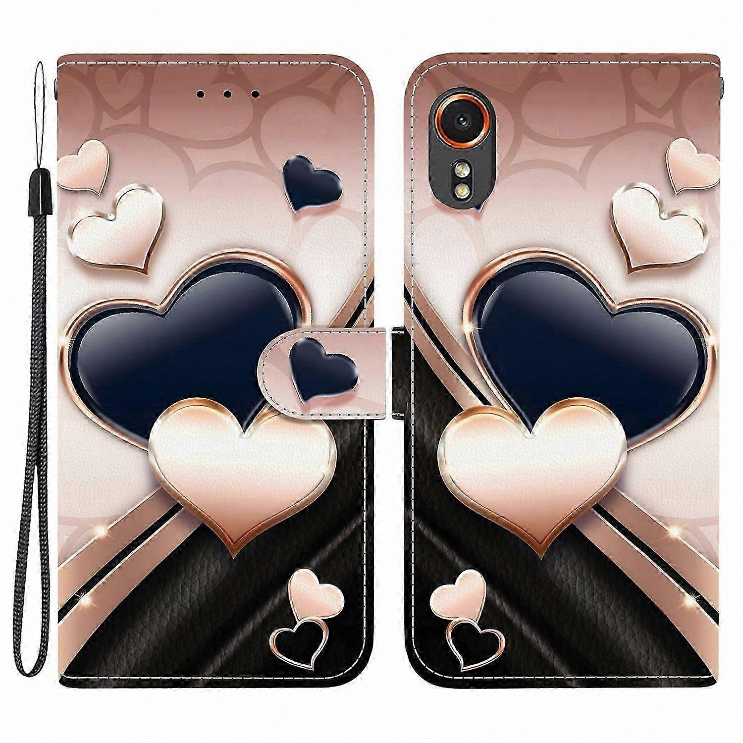 Leather Wallet Case with Stand Function and Wrist Strap for Phone