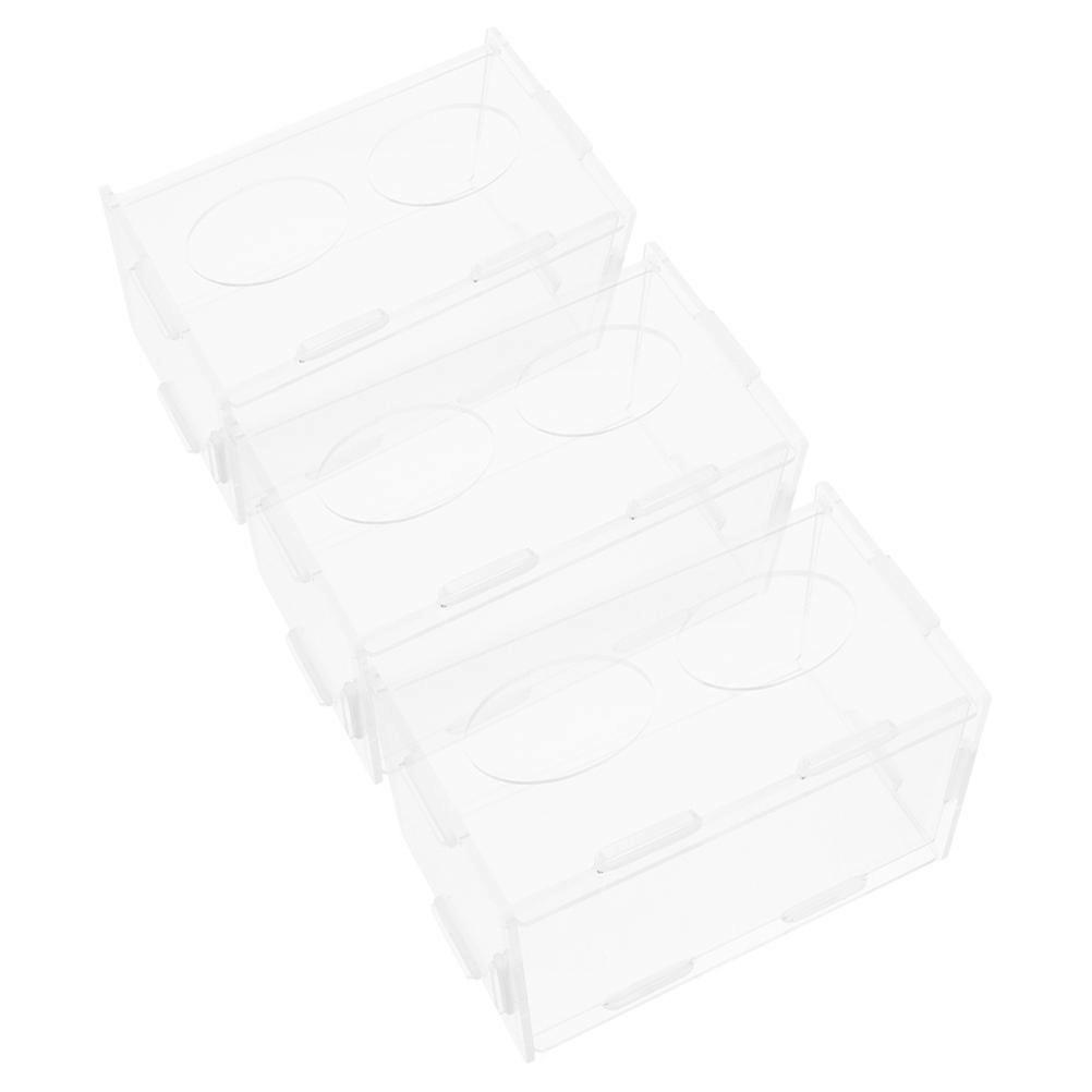 14.50X8.50X8.00CM Clear Acrylic Chicken Feeding Container For Poultry Suitable For Various Birds With Cleanliness Maintenance 9Pcs