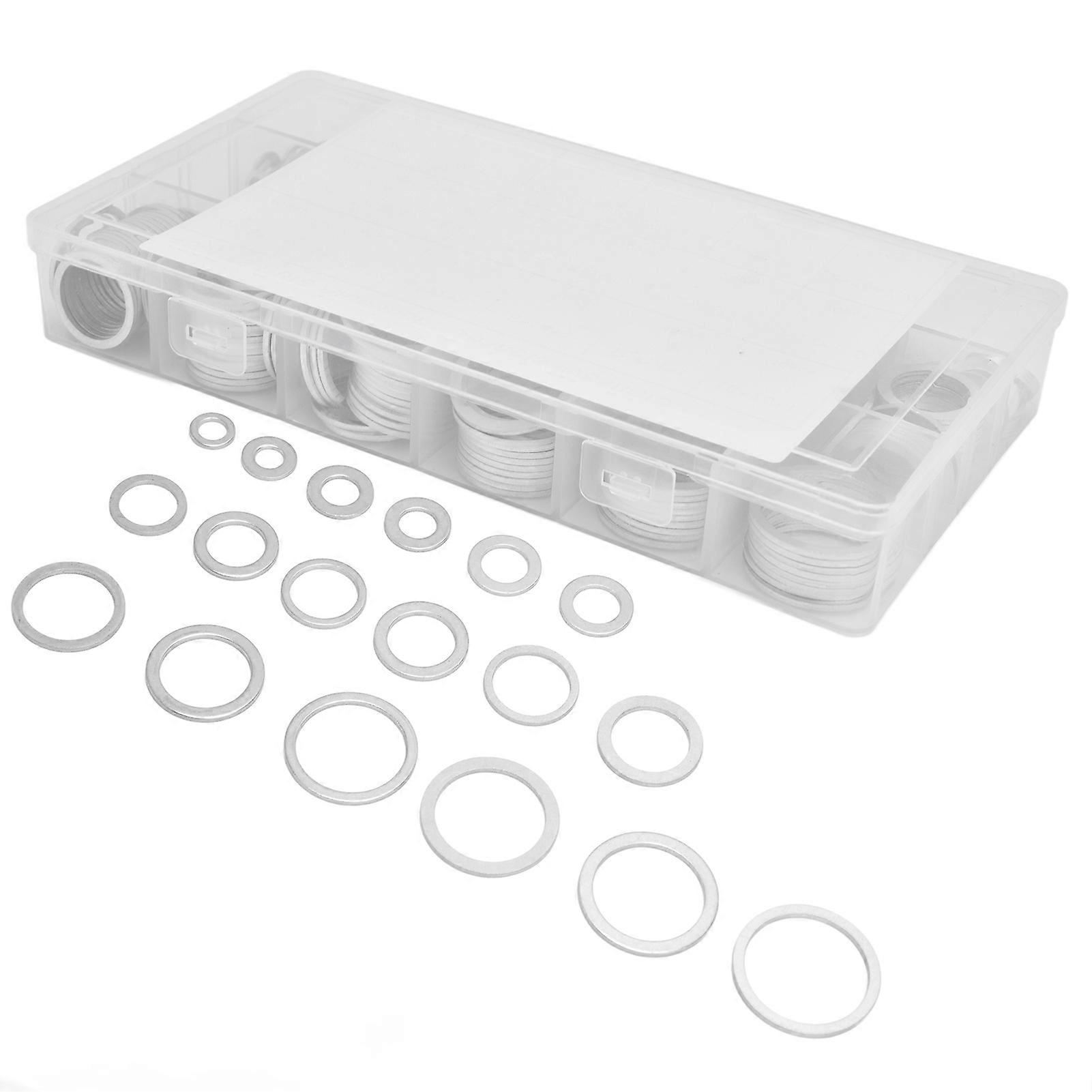 450Pcs Aluminum Flat Washers Kit 6-29mm Sizes Hardware Set