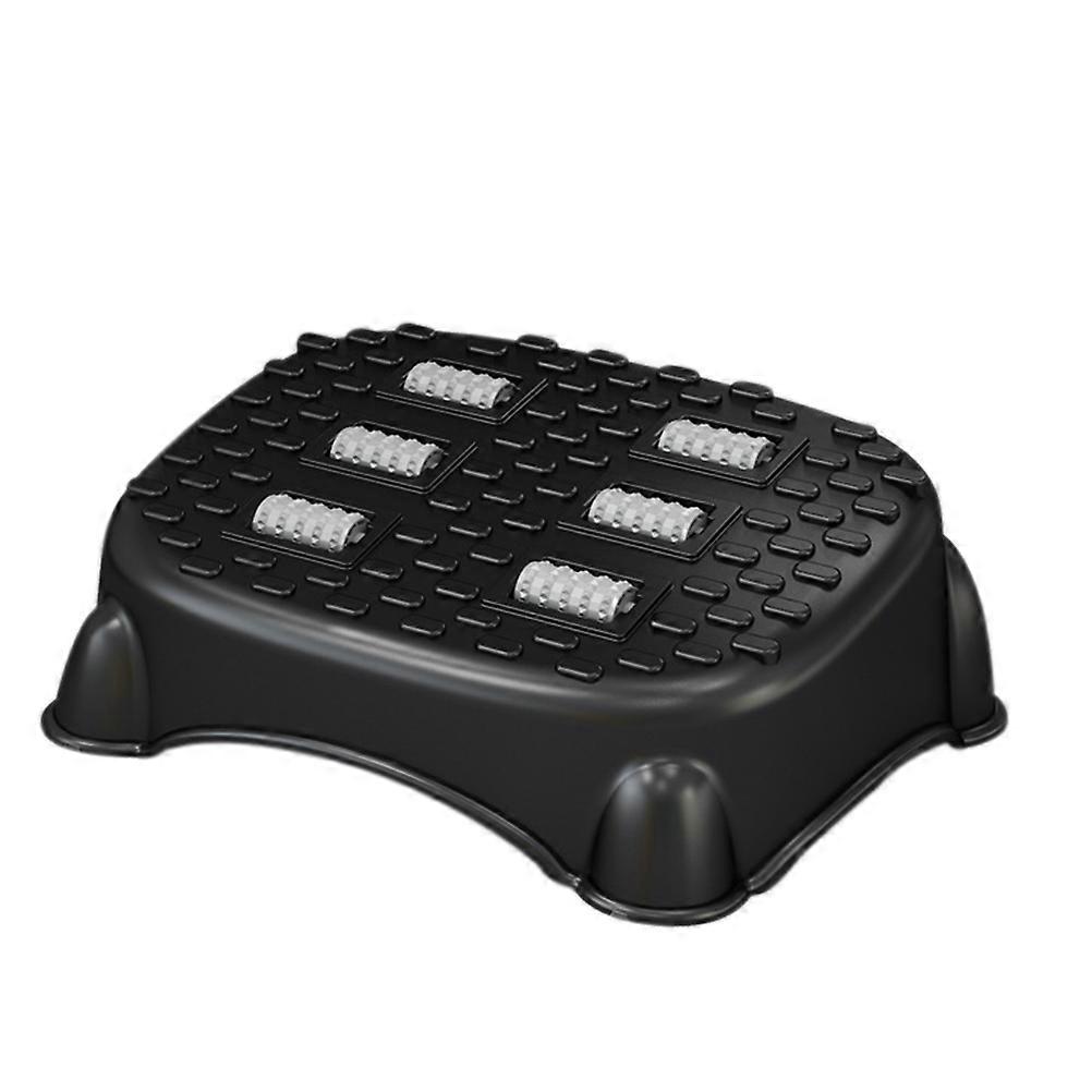 Plastic Footstool Office Foot Stool for Practical Use 2Pcs Black