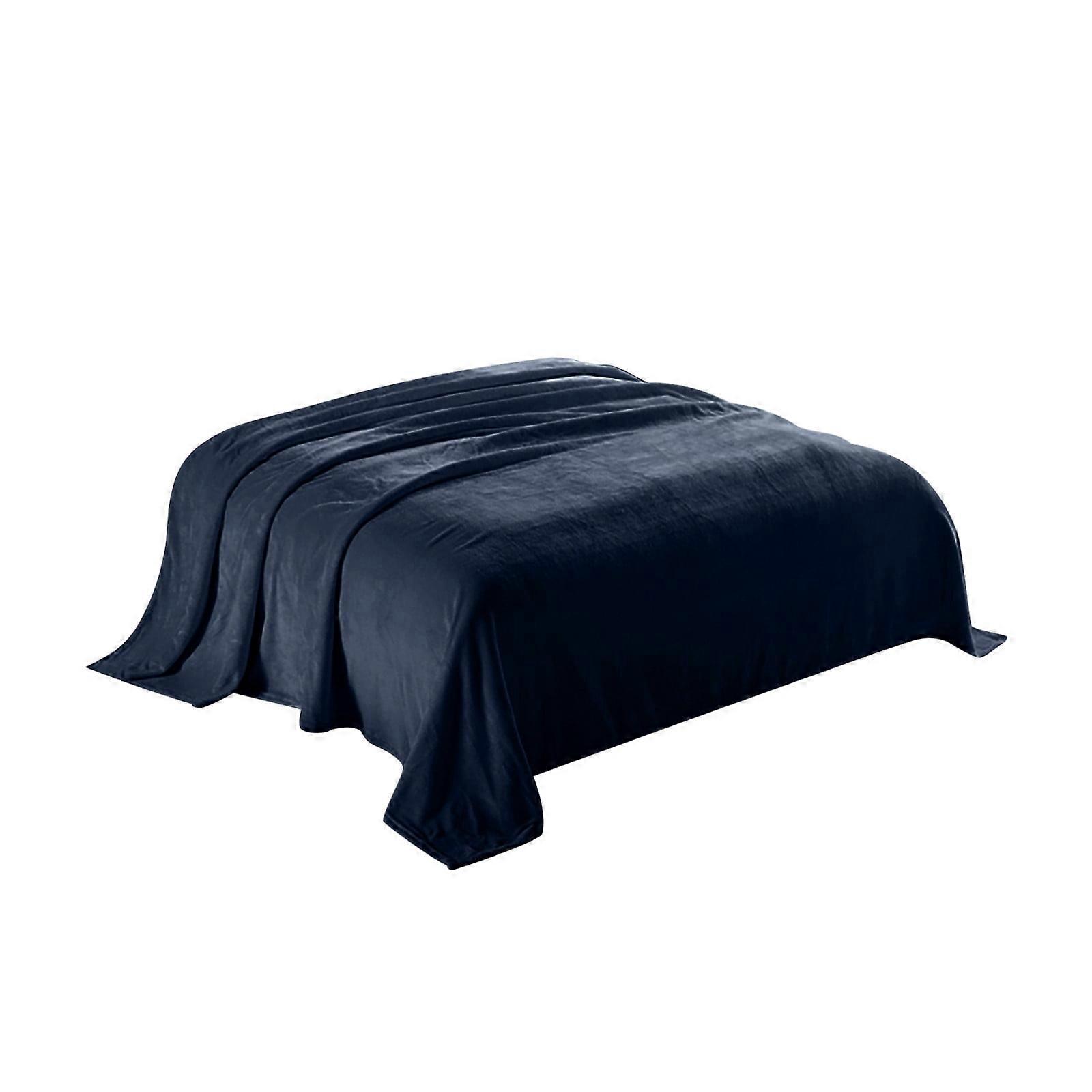Clearance! Pedty Blanket Warm Thick Blankets for Winter 1Pc Super Soft Warm Solid Warm Micro Plush Fleece Blanket Throw Rug Sofa Bedding Navy