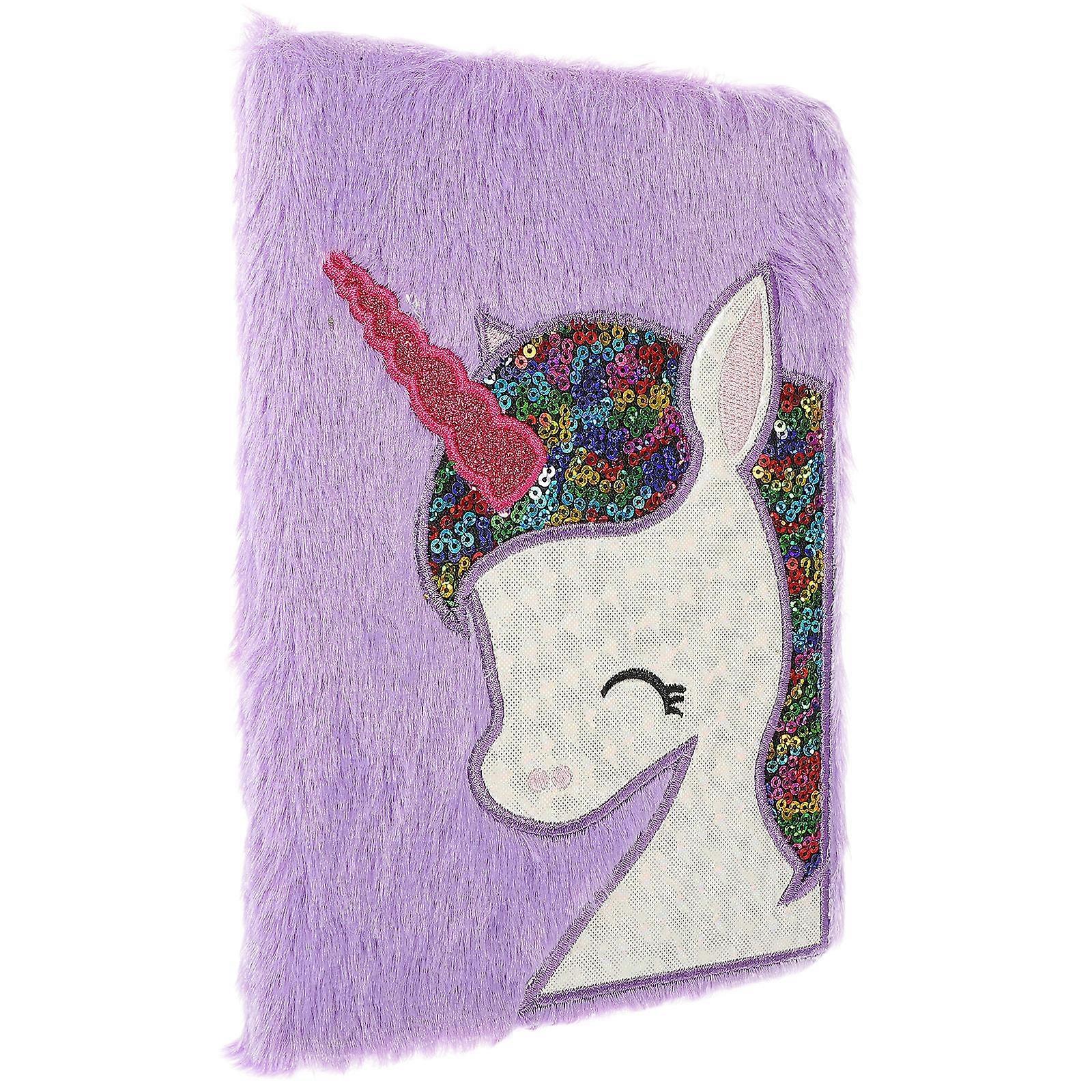 Cute 5Pcs Plush Cover Note Book Suitable For Kids Journaling And Sketching In Vibrant Violet Color