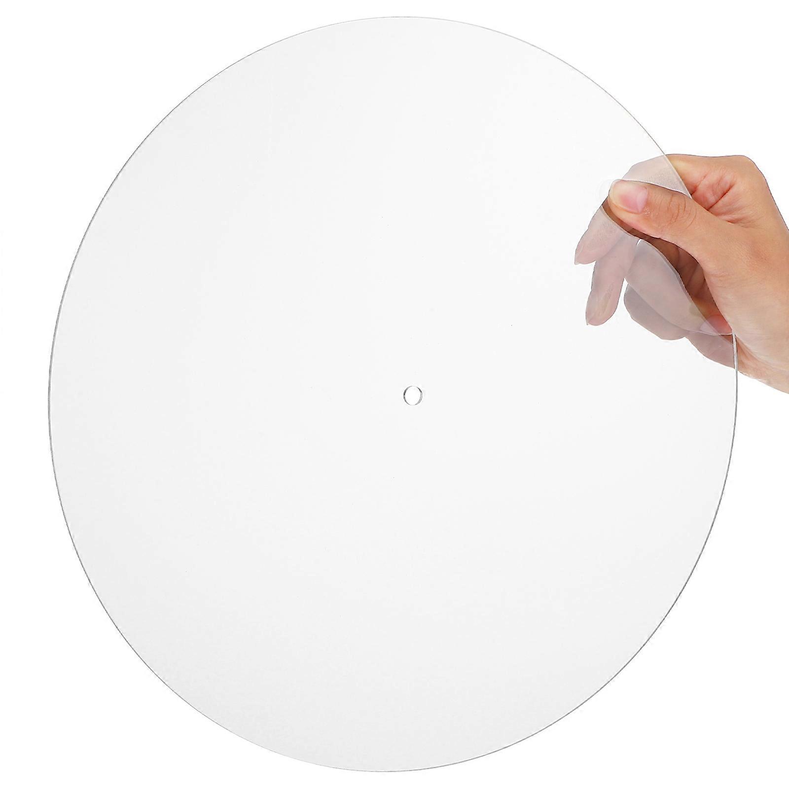Record Player Plate Acrylic Turntable Mat for Static Reduction 2Pcs Set