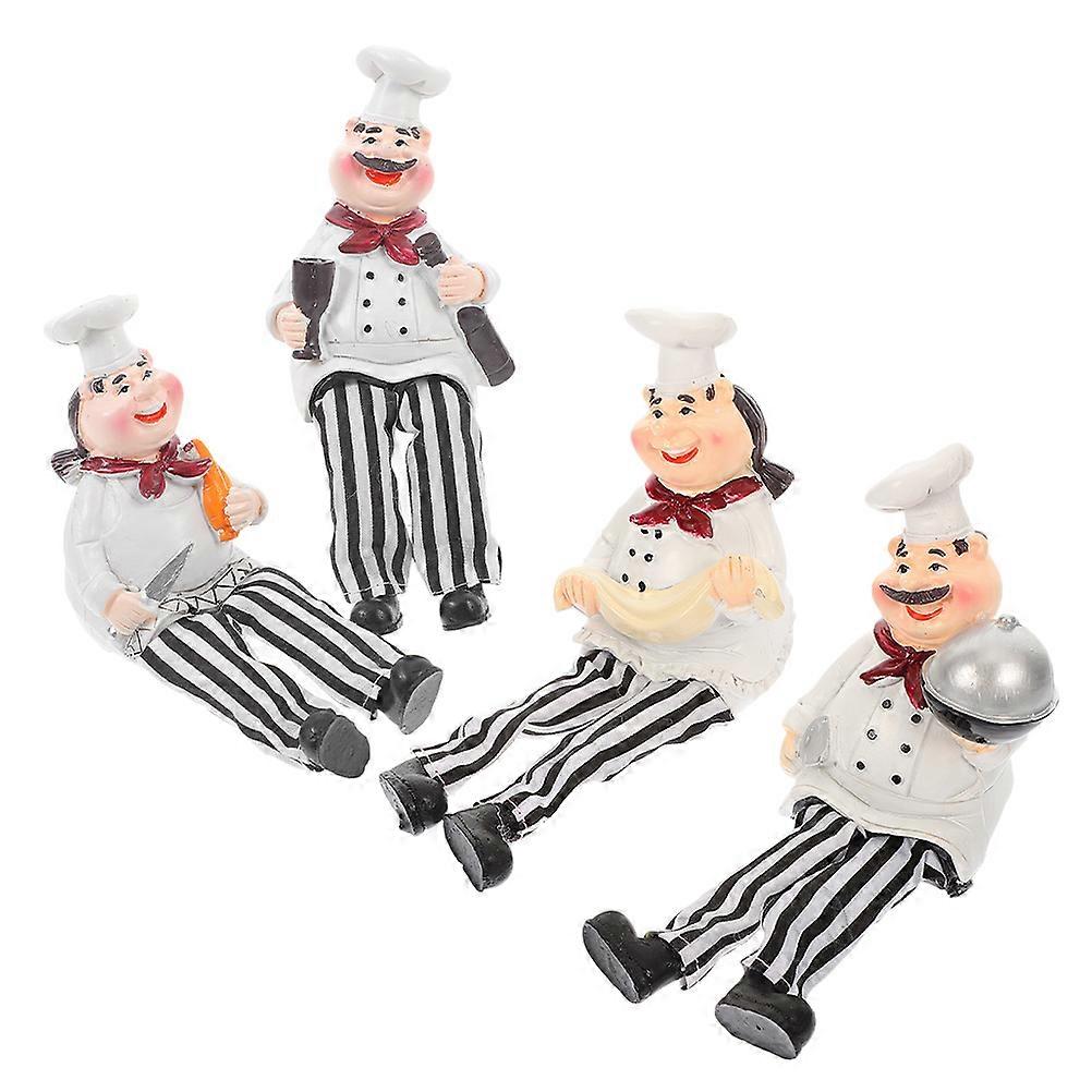 Desktop Resin Chef Pcs Rural Style Decor For Office Collection Display Lifelike Chef Sculpture
