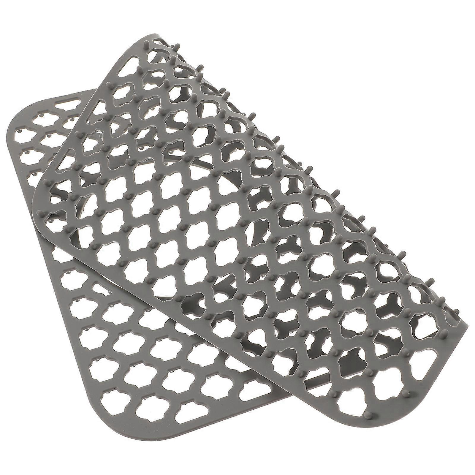 Silicone Kitchen Sink Mat for Antiskid Cushion with 5Pcs Grey Set